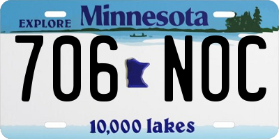 MN license plate 706NOC