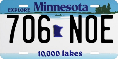 MN license plate 706NOE