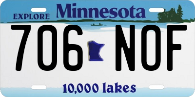 MN license plate 706NOF