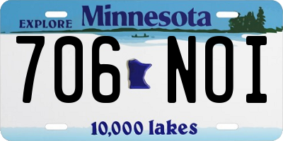 MN license plate 706NOI