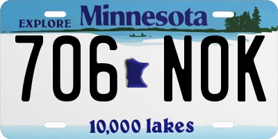MN license plate 706NOK