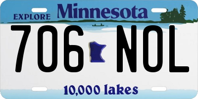 MN license plate 706NOL