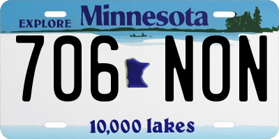 MN license plate 706NON