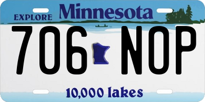 MN license plate 706NOP