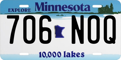MN license plate 706NOQ