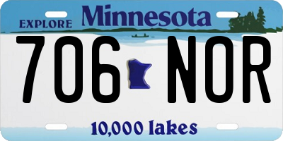 MN license plate 706NOR