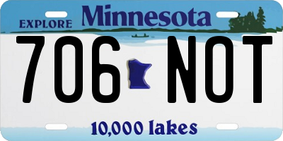 MN license plate 706NOT