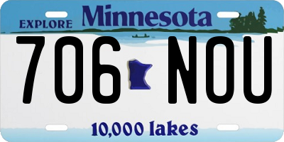 MN license plate 706NOU