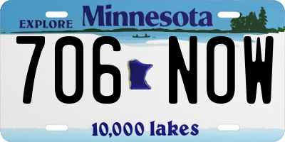 MN license plate 706NOW