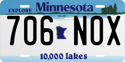 MN license plate 706NOX