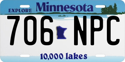 MN license plate 706NPC