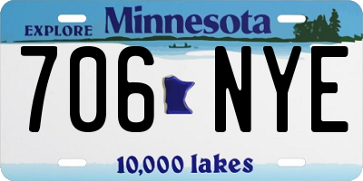 MN license plate 706NYE