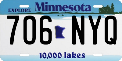MN license plate 706NYQ