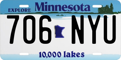 MN license plate 706NYU
