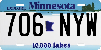 MN license plate 706NYW