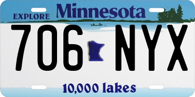 MN license plate 706NYX