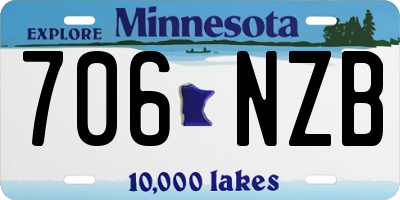 MN license plate 706NZB