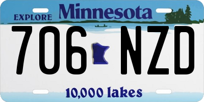 MN license plate 706NZD
