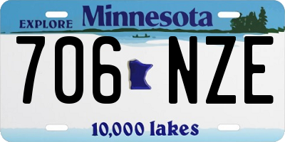 MN license plate 706NZE