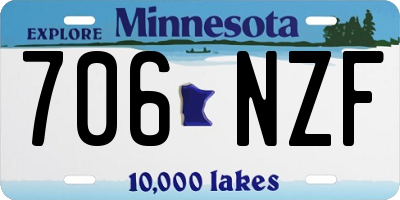 MN license plate 706NZF