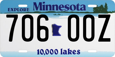 MN license plate 706OOZ