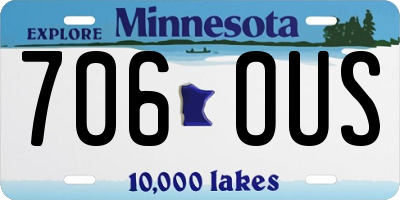MN license plate 706OUS