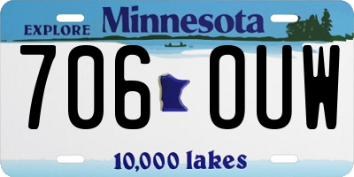 MN license plate 706OUW