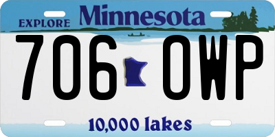 MN license plate 706OWP