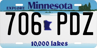 MN license plate 706PDZ