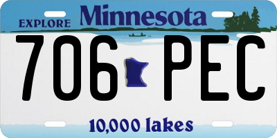 MN license plate 706PEC