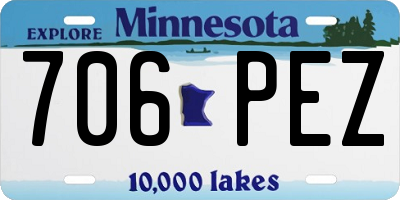 MN license plate 706PEZ