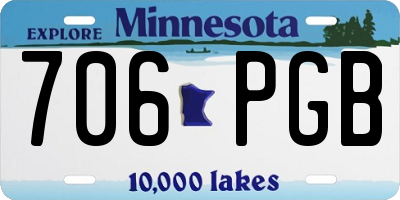 MN license plate 706PGB