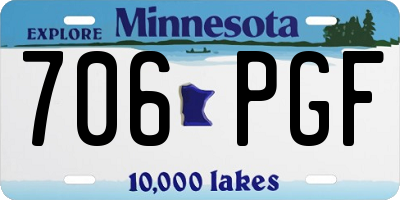 MN license plate 706PGF