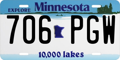 MN license plate 706PGW