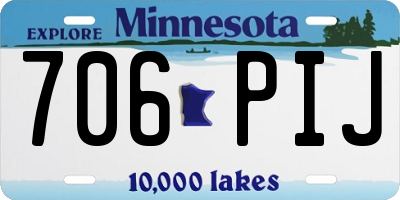 MN license plate 706PIJ
