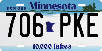 MN license plate 706PKE
