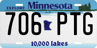 MN license plate 706PTG