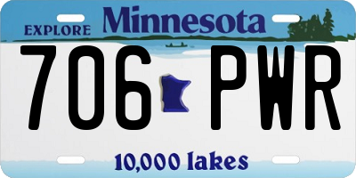 MN license plate 706PWR