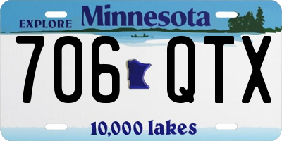 MN license plate 706QTX