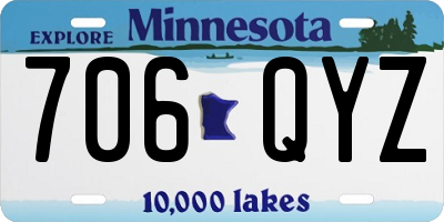 MN license plate 706QYZ