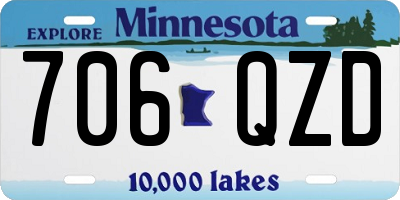 MN license plate 706QZD