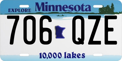 MN license plate 706QZE