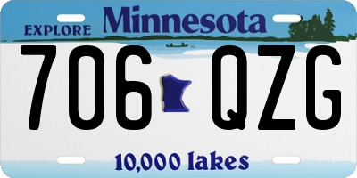 MN license plate 706QZG