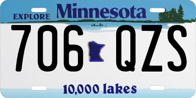 MN license plate 706QZS