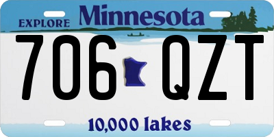MN license plate 706QZT