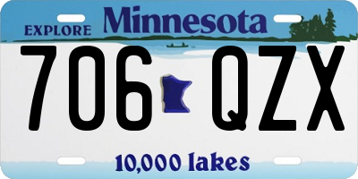 MN license plate 706QZX