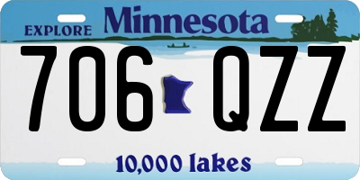 MN license plate 706QZZ