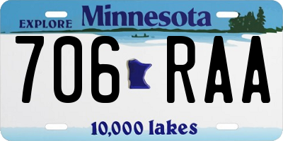 MN license plate 706RAA