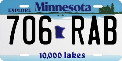 MN license plate 706RAB