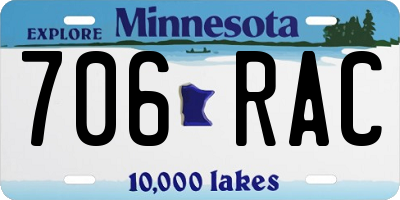 MN license plate 706RAC